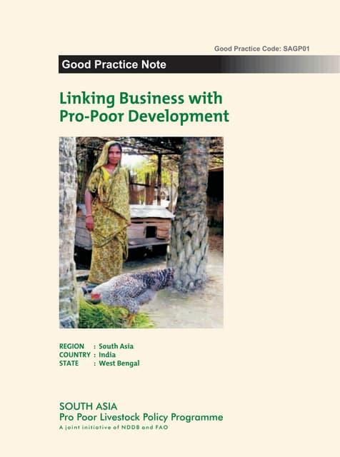 Linking Business with Pro-Poor Development - A Backyard Poultry Value Chain Increases Assets, Income and Nutrition (SAGP01)