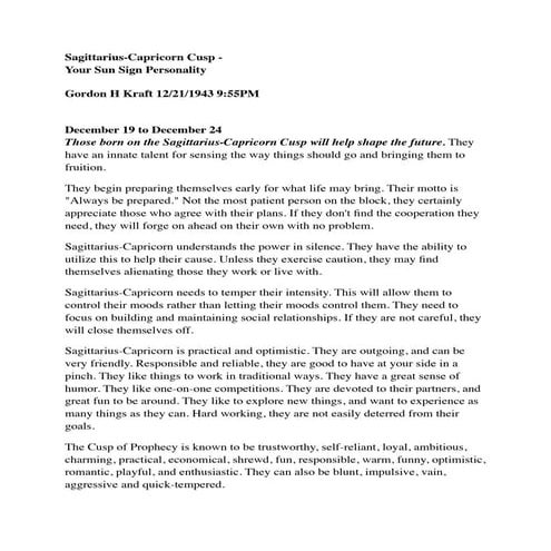 Sagittarius Cusp Capricorn