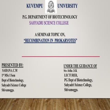 Recombination in prokaryotes, introduction, types