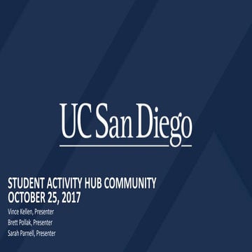 Student Activity Hub community Meeting 10-25-2017