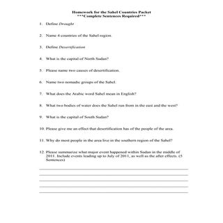 Sahel countries homework (summary)