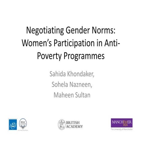 Power of partnership conference: Presentation: Negotiating gender norms