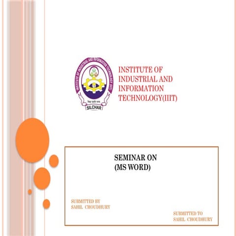 sahil own presentation on ms word preparing a seminar