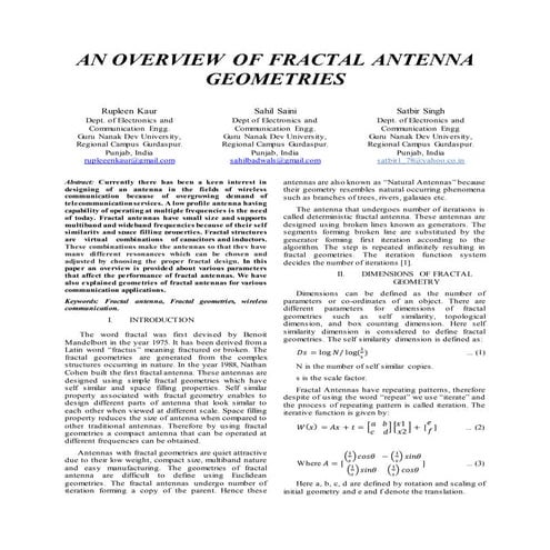 Design and Analysis of Fractal Antenna: A Review | PDF