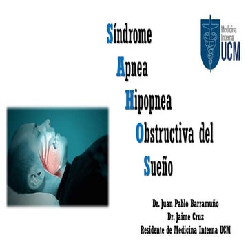 Síndrome de Apnea Hipopnea obstructiva del Sueño Dr. Barramuño