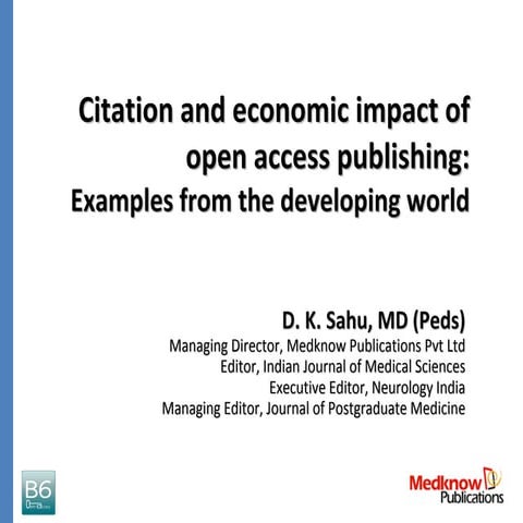 Berlin 6 Open Access Conference: DK Sahu