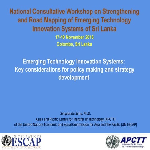 Emerging technology innovation systems: key considerations for policy making ...
