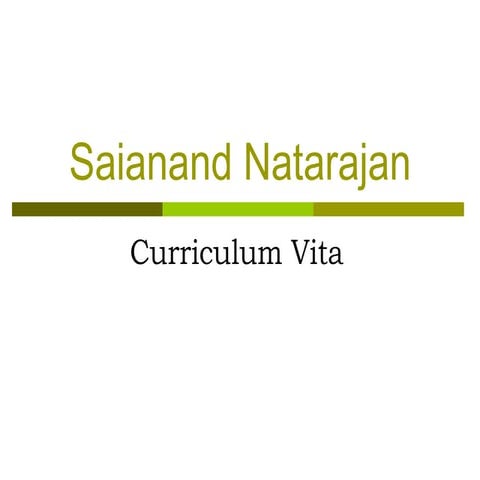 Saianand Natarajan Cv