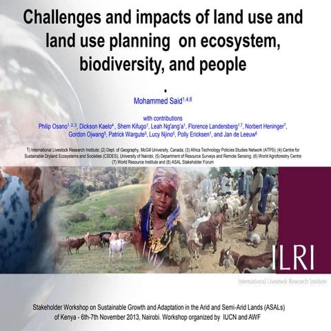 Challenges and impacts of land use and land use planning on ecosystem, biodiv...