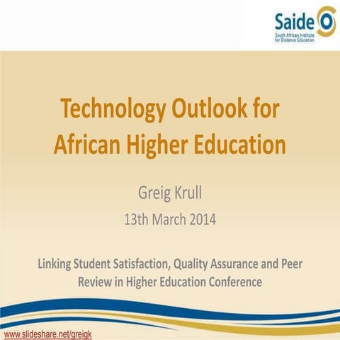 Higher Education Technology Outlook in Africa