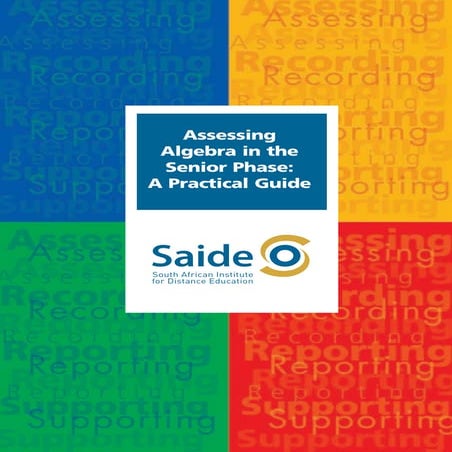 Assessing Algebra in the Senior Phase: A Practical Guide
