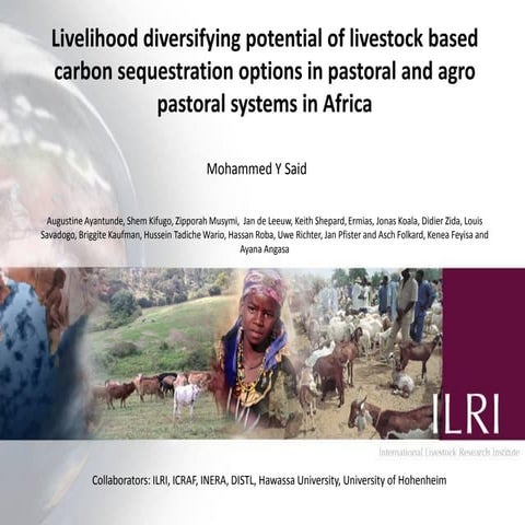 Livelihood diversifying potential of livestock based carbon sequestration opt...