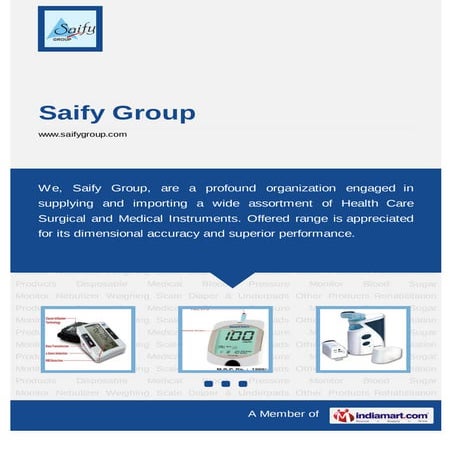 Saify Group, Indore, Medical and Health Care Products | PDF