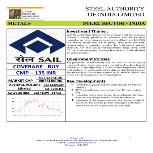 Sail Corpoate Valuation