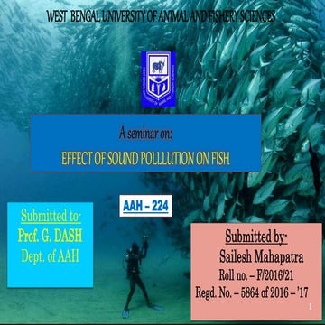 EFFECT OF SOUND POLLUTION ON FISHES