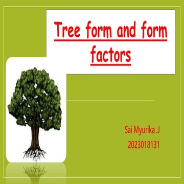 Tree form factor forestry ppt agroforestry