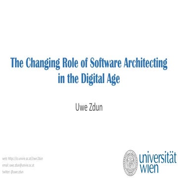 The Changing Role of Software Architecting in the Digital Age 