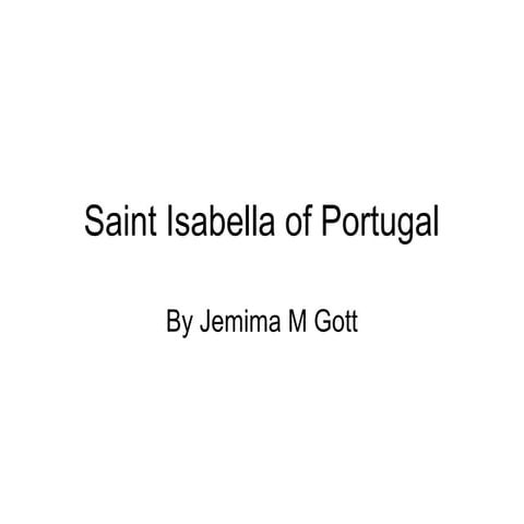 Saint isabella of portugal jemima