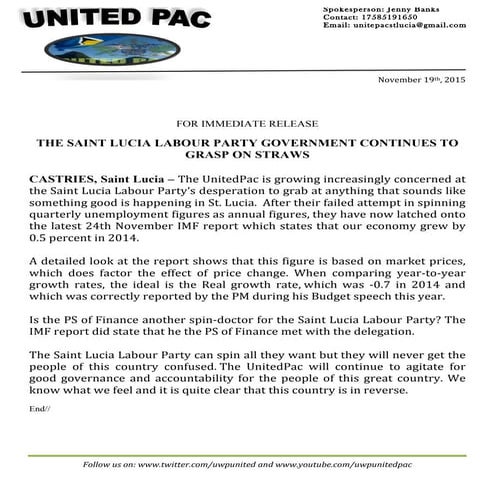 Saint lucia labour party grasp at straws
