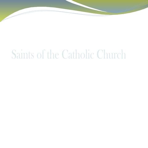 Saints of the catholic church 