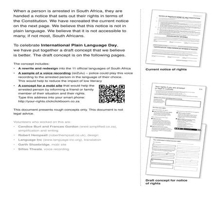 IPLDay Rights of Arrested Persons, Francis Gordon, South Africa