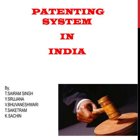 patenting procedure in india