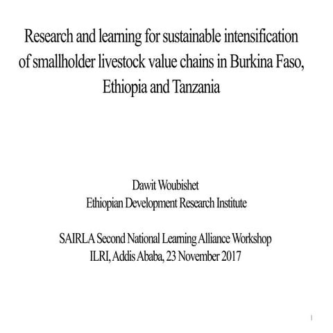 Research and learning for sustainable intensification of smallholder livestoc...
