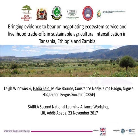 Bringing evidence to bear on negotiating ecosystem service and livelihood tra...