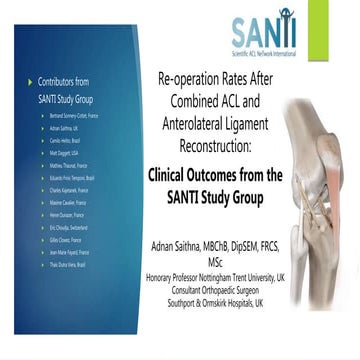 Re-operation Rates After Combined ACL and Anterolateral Ligament Reconstruction