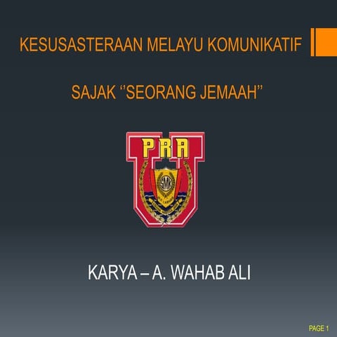 Sajak Seorang Jemaah - Permata Sastera Melayu