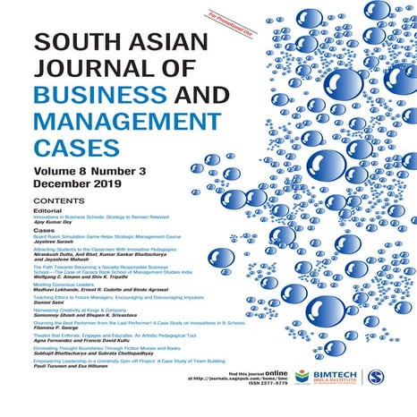 SOUTH ASIAN JOURNAL OF BUSINESS AND MANAGEMENT CASES, Volume 8 Number 3 Decem...
