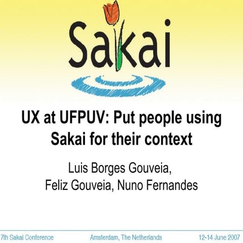 Sakai UX at UFP-UV