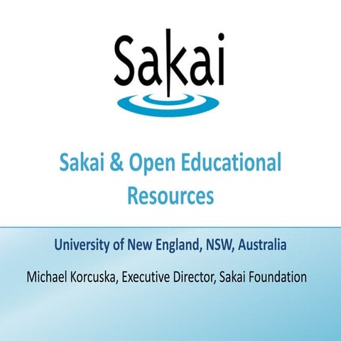 Sakai Open Education Resources
