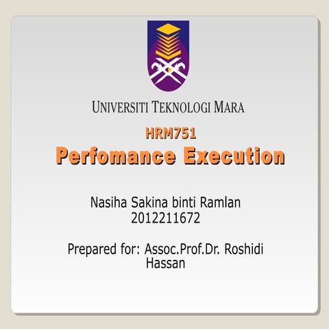 Chapter 4: Performance Execution