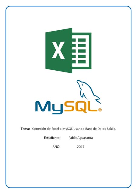 Conexión de excel a mysql usando base de datos sakila | PDF
