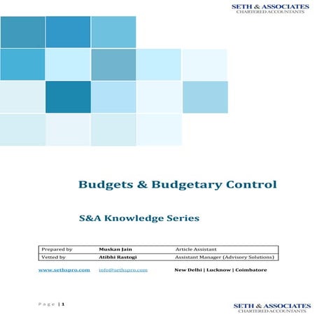 S&A Knowledge Series - Budget & budgetary controls