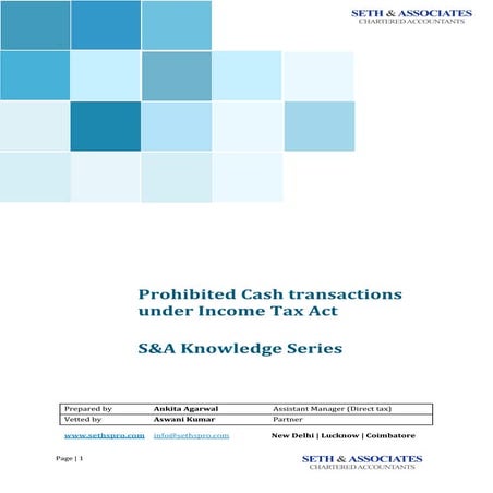 S&A Knowledge Series - Cash disallowances under Income Tax