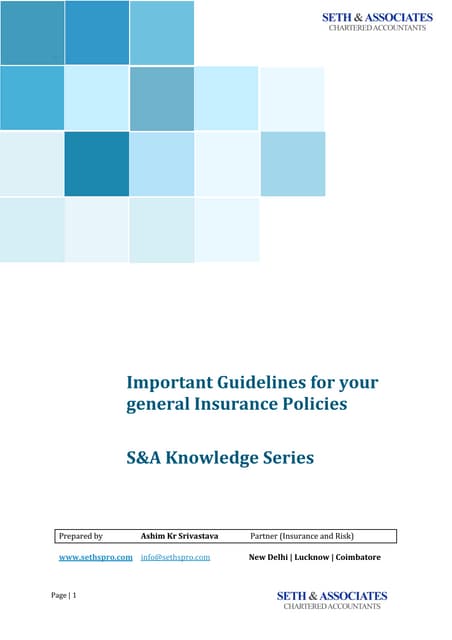 S&A Knowledge Series - General Insurance Advisory