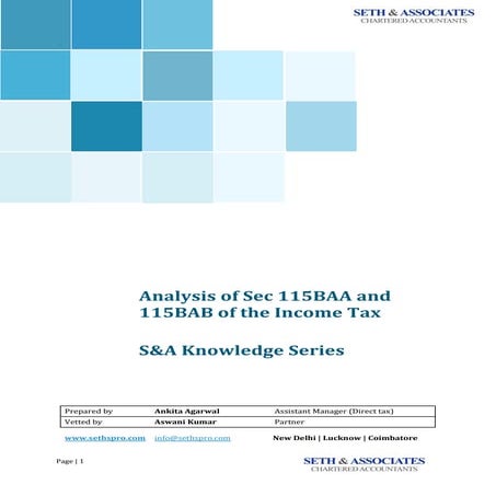 S&A Knowledge Series - Reduced rate of tax under income tax