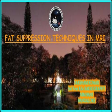 Fat suppression techniques in MRI