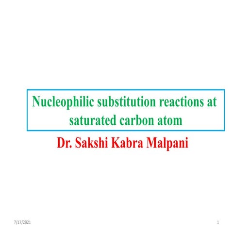 Nucleophilic substitution reactions