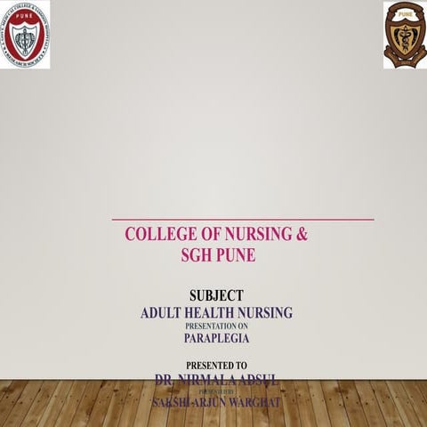 paraplegia Sakshi 4th sem nursing (1).pptx