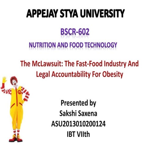 Mc Donald's Law suit