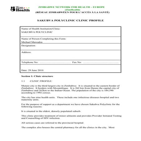 Sakubva clinic profile