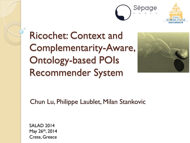 Ricochet: Context and Complementarity-Aware, Ontology-based POIs Recommender ...