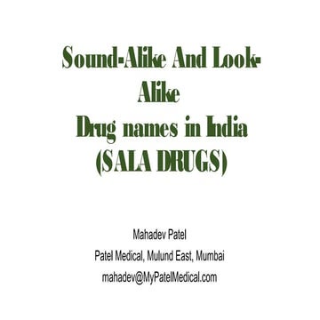 SALA Drugs in India