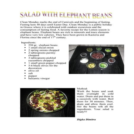 Salad with elephant beans