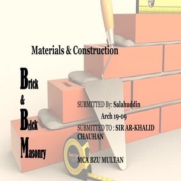 (Materials) bricks MASONARY CONSTRUCTION.pptx