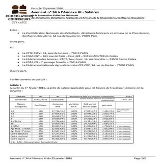 IDCC 1286 Avenant n° 34 du 25 janvi...