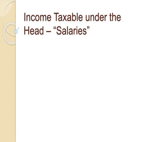 income under the head salary - income tax
